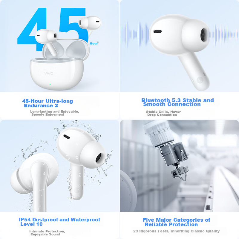 Vivo TWS 3i Ink Blue True Wireless Bluetooth Earphones, Long Battery Life, Bluet...