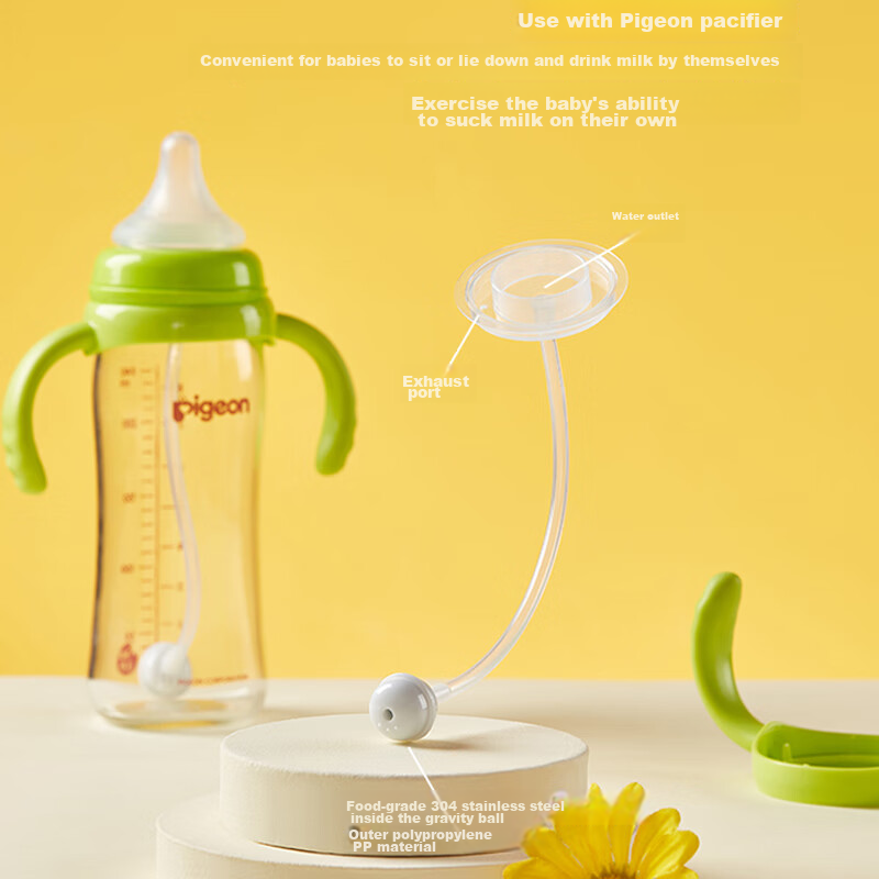 COOKSS Bottle Straw Accessory, Suitable for Pigeon Wide-Neck Bottles, Handle Nip...