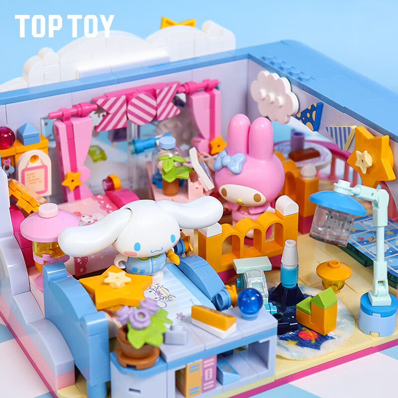 TOP TOY Sanrio Family College Series Assembly Building Blocks Melody Big Ear Dog...