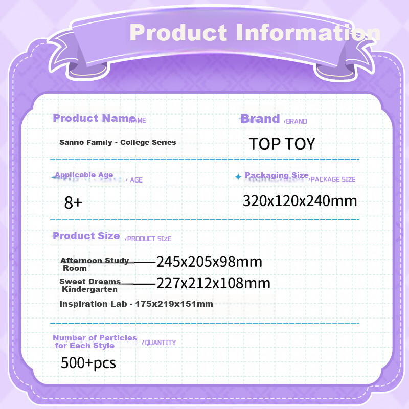 TOP TOY Sanrio Family College Series Assembly Building Blocks Melody Big Ear Dog...