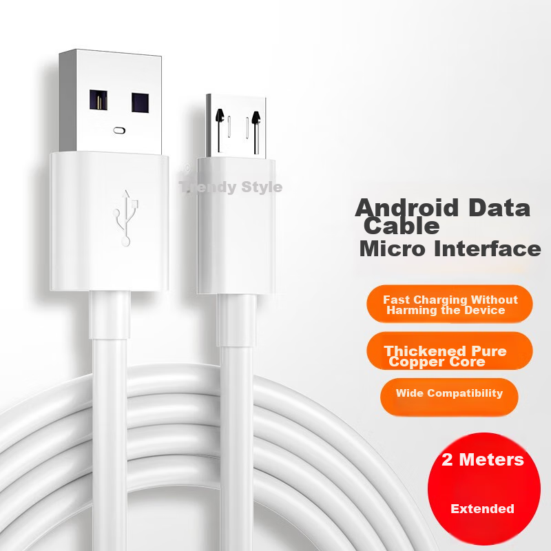 Trendsetter Android Data Cable, 2 Meters Extended Fast Charging, Suitable for Xi...