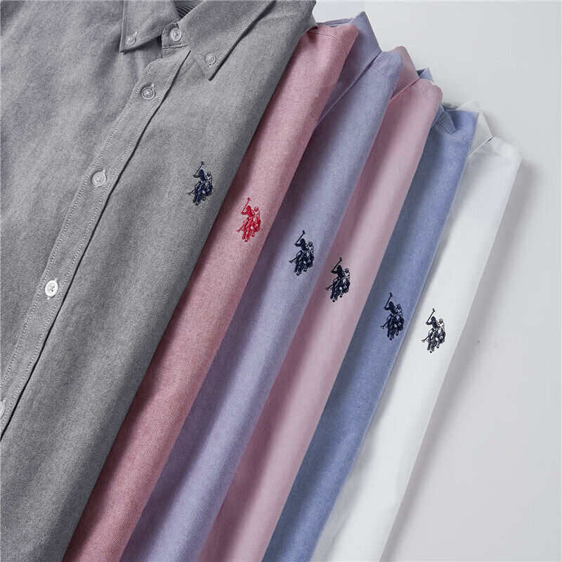 U.S. POLO ASSN. Men's Long-Sleeve Shirt, Spring And Autumn, Pure Cotton Oxford C...