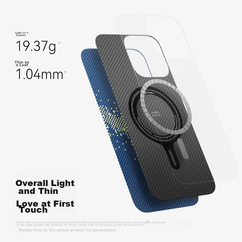 PITAKA MagSafe Compatible IPhone 16 Pro Case, Kevlar Aramid Carbon Fiber Texture...