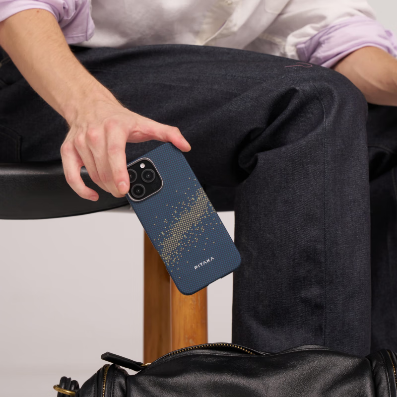 PITAKA MagSafe Compatible IPhone 16 Pro Case, Kevlar Aramid Carbon Fiber Texture...