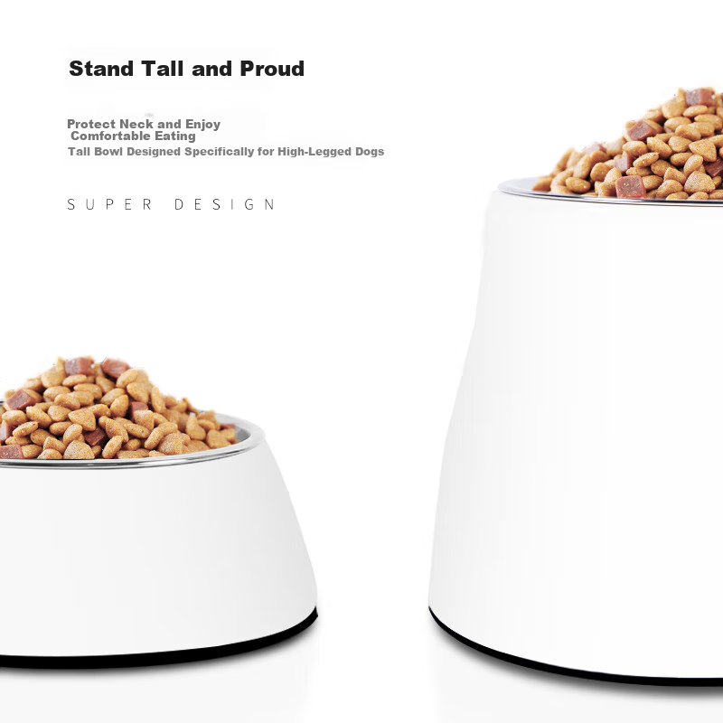 SUPER DESIGN Elevated Dog Bowl Pet Feeder Cat Bowl Dog Bowl Protecting Neck Spin...