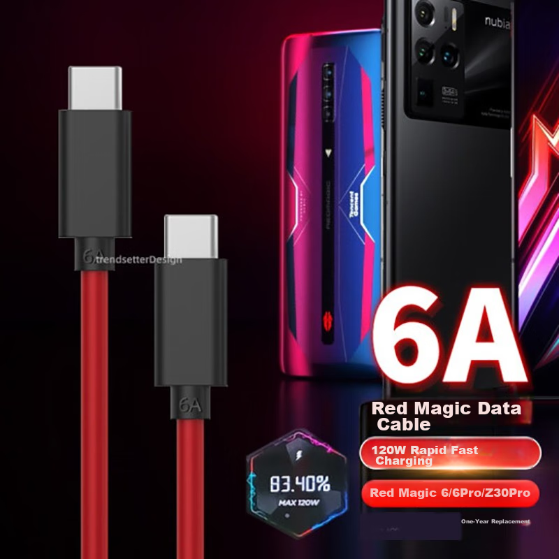 Trendsetter Compatible with Nubia Red Magic Data Cable, 6A Fast Charging, for Z5...