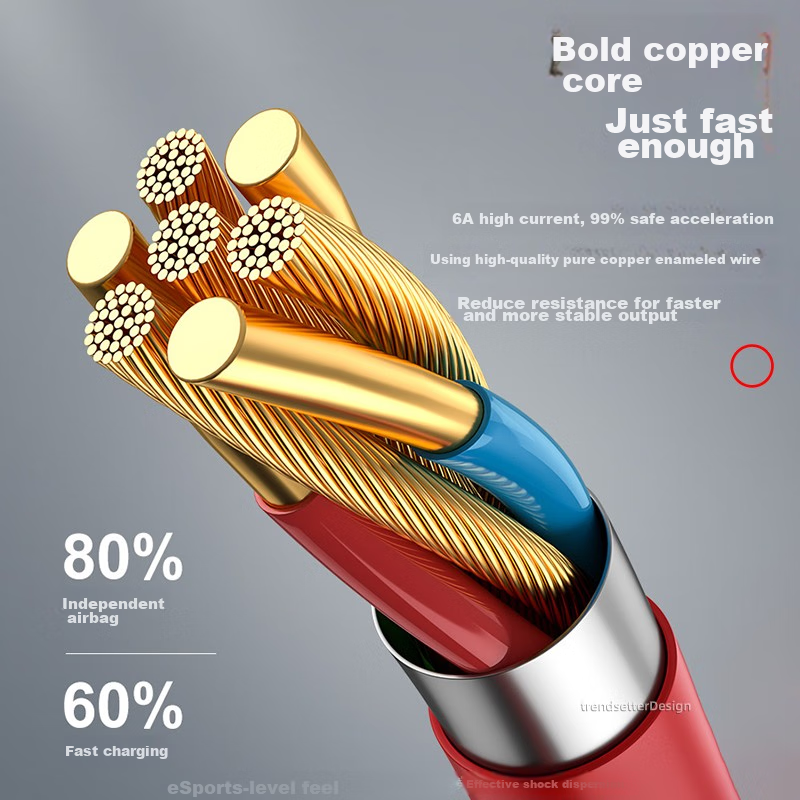 Trendsetter Compatible with Nubia Red Magic Data Cable, 6A Fast Charging, for Z5...