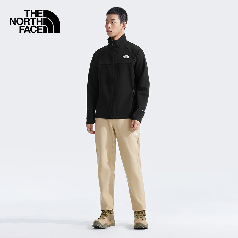 The North Face Men's Softshell Outdoor Windproof Water-repellent Jacket 8AUP Bla...