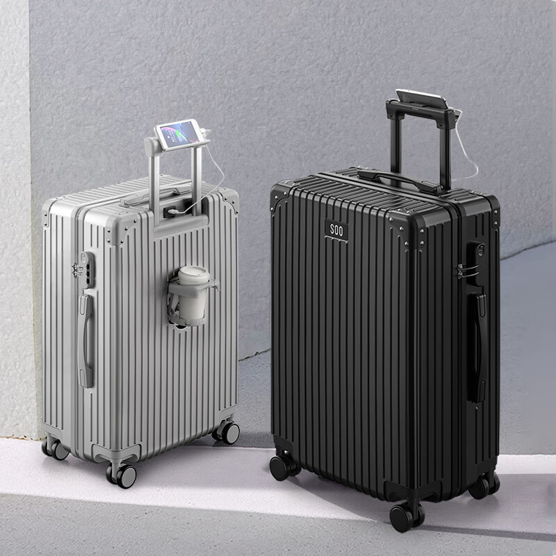 SOO Multi-functional Luggage Suitcase with Telescopic Handle, Large Capacity for...