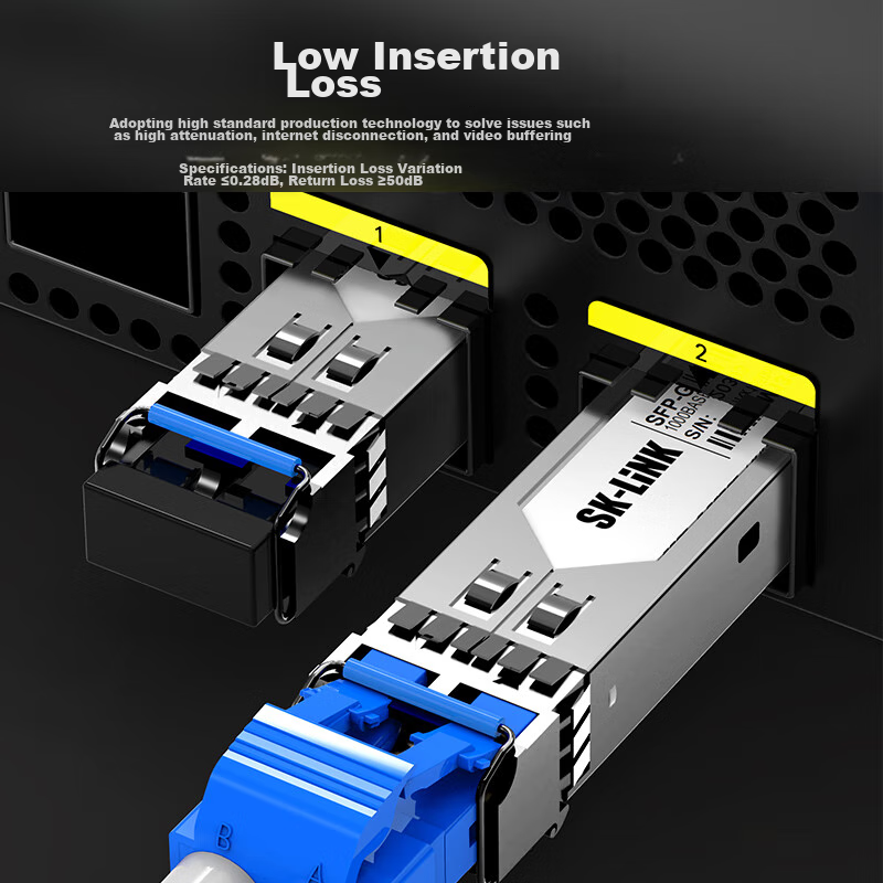 SK-LINK Fiber Optic Patch Cable, SC-SC Telecom-Grade Single-Mode Dual-Core Gigab...