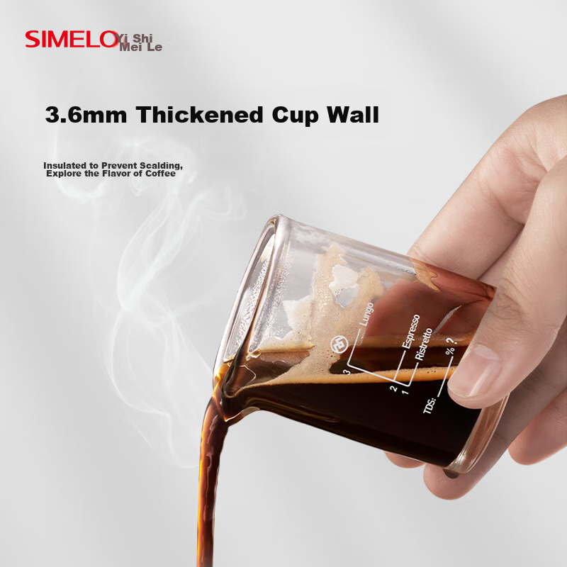 SIMELO Double-Scale Extraction Cup, Concentrated Coffee Cup, High Borosilicate G...