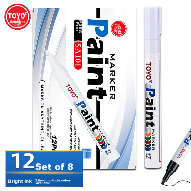 TOYO SA101 Oil-Based 2.8mm Paint Marker, Quick-Drying, Waterproof, Heat-Resistan...
