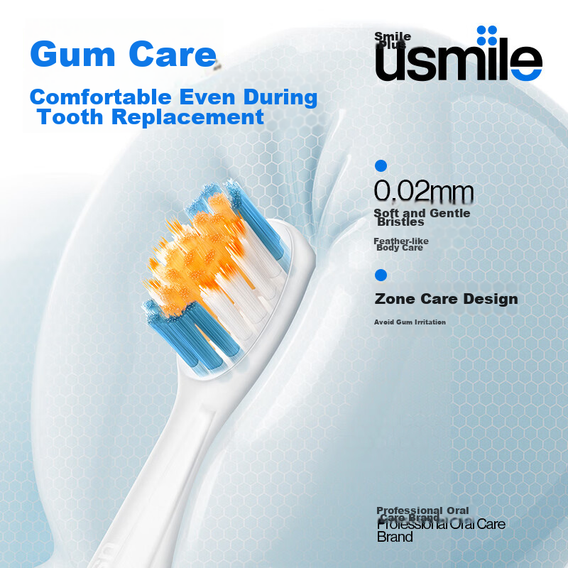 Usmile Electric Toothbrush Heads for Children's Dental Care, Mini Shock-Absorbin...