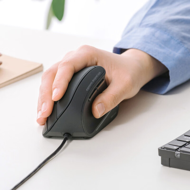 SANWA SUPPLY Wired Silent Office Mouse with Ergonomic Vertical Grip, Gaming for...