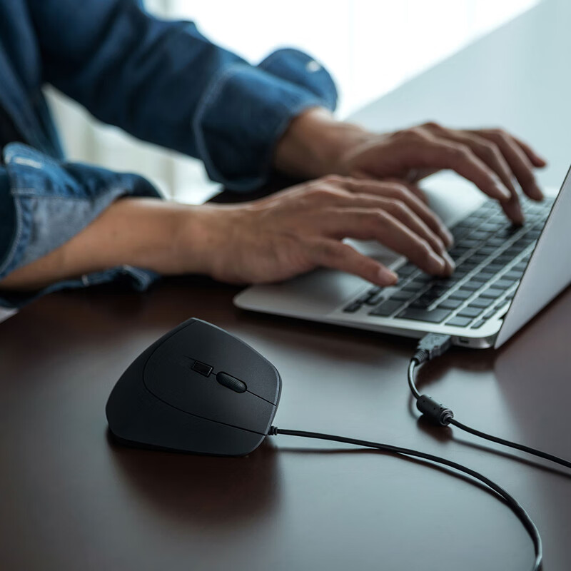 SANWA SUPPLY Wired Silent Office Mouse with Ergonomic Vertical Grip, Gaming for...
