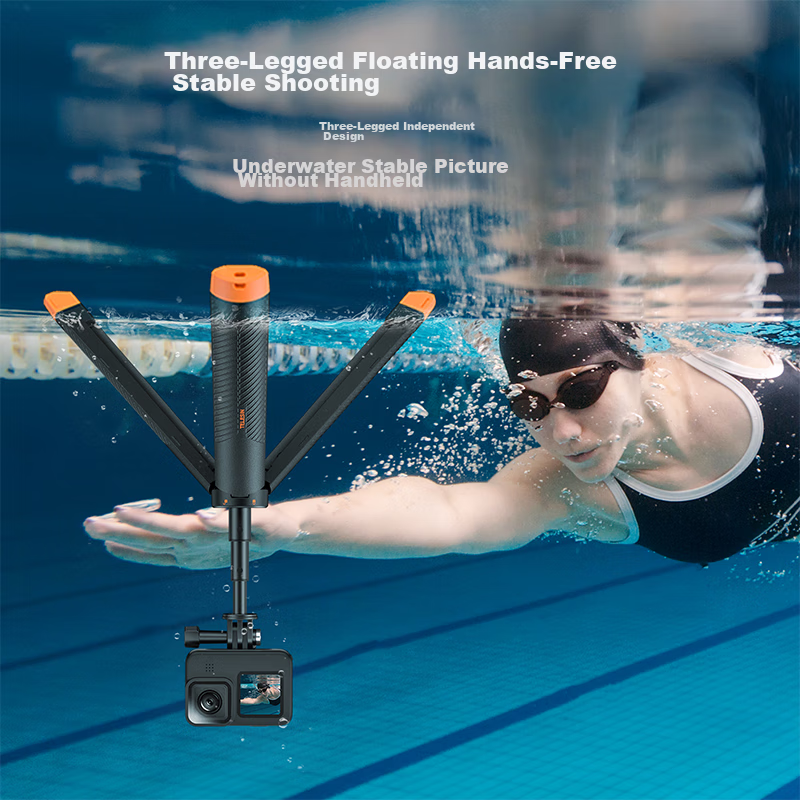 TELESIN Action Camera Buoyancy Rod Tripod, Compatible with DJI Action 5 Pro 4, F...