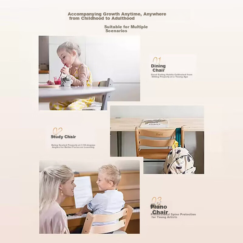 STOKKE Tripp Trapp 6-Piece Grow-With-Chair Children's High Chair Baby Feeding Se...