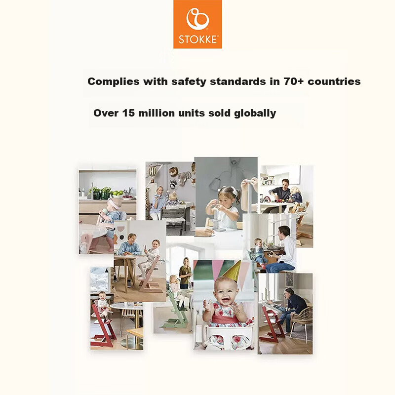 STOKKE Tripp Trapp 6-Piece Grow-With-Chair Children's High Chair Baby Feeding Se...