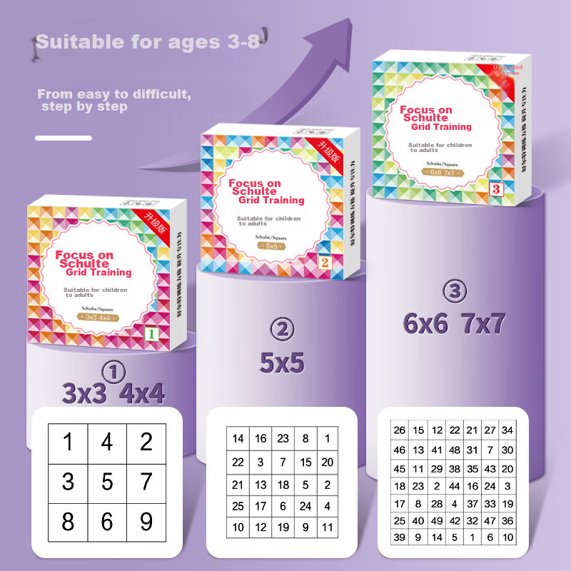 TURN SUPER Shuerte Grid Cards for 3-12 Year Old Primary And Secondary School Stu...