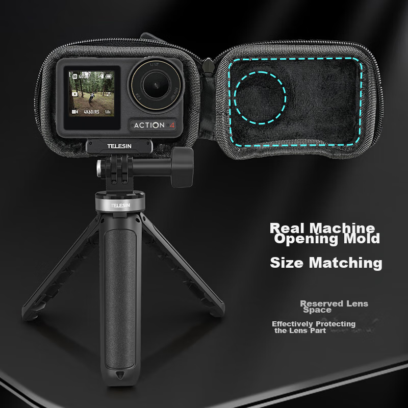 TELESIN Compatible with DJI Action 3, 4, 5 Pro Storage Case, Body Protection Cas...