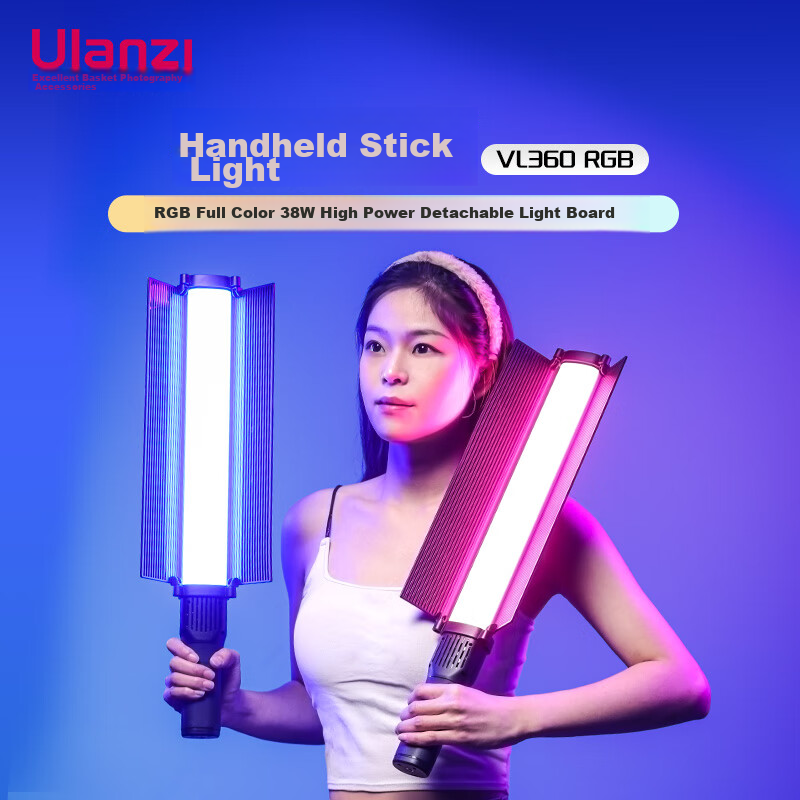 Ulanzi VL360 RGB Handheld Light Stick, Full-Color LED Fill Light, 38W Ultra-Brig...