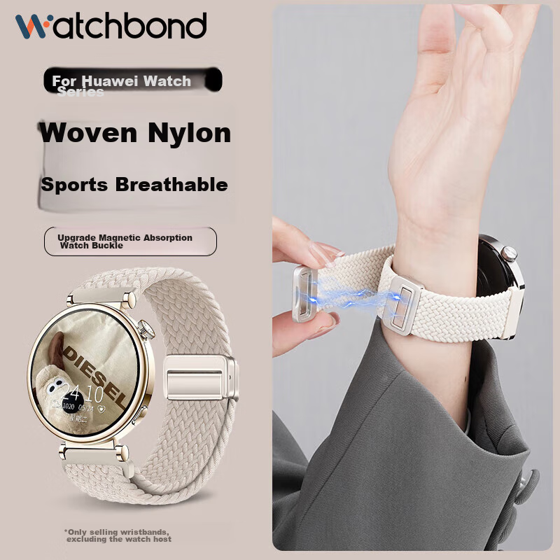 Watchbond Compatible with Huawei Watch GT5 Strap, GT4 Women's 41mm Braided Loop...