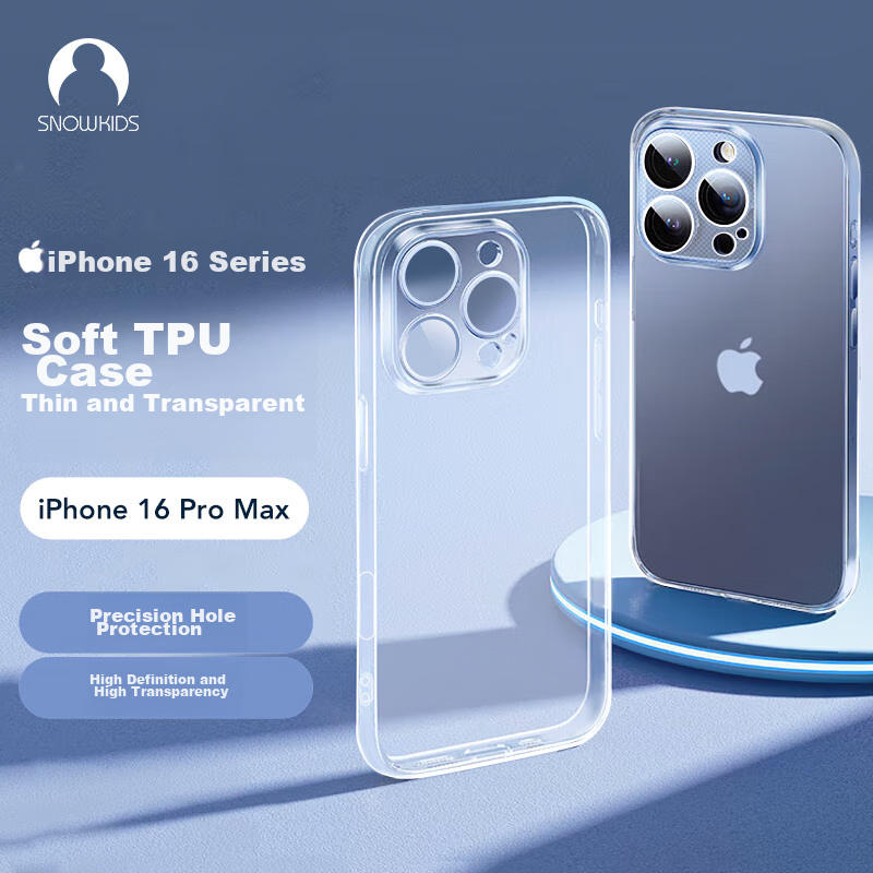 Snowkids IPhone 16 Pro Max Case, Shockproof Ultra-Thin Transparent Simple Soft S...