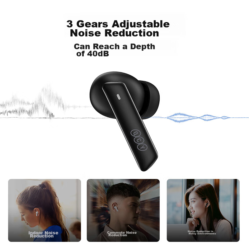 QCY MeloBuds ANC True Wireless Bluetooth Earphones, Active Noise Cancellation, I...