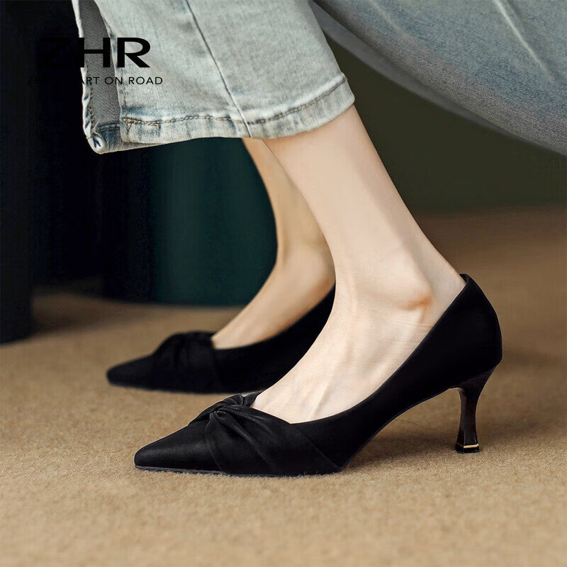 ZHR Women's High Heels Fine Heel French Style Versatile Commuter Professional Sh...