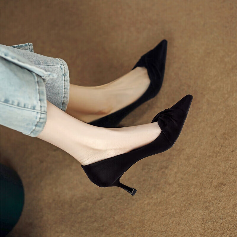 ZHR Women's High Heels Fine Heel French Style Versatile Commuter Professional Sh...