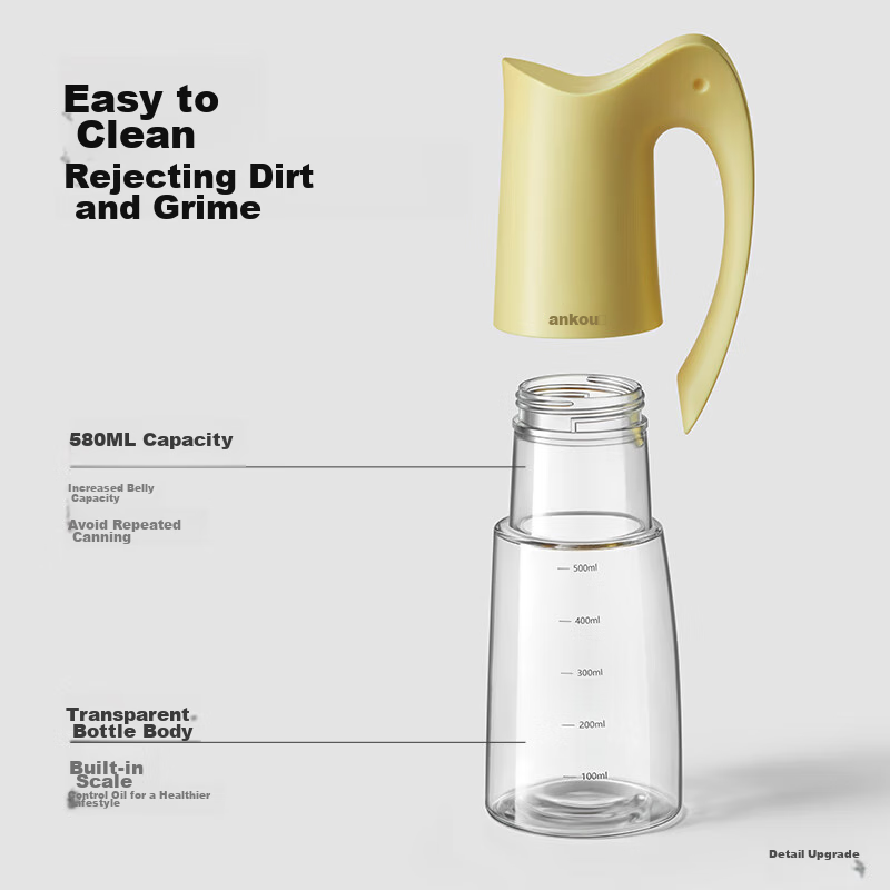 ANKOU Oil Bottle, Kitchen Home Use, Automatic Open And Close, Glass Seasoning Bo...