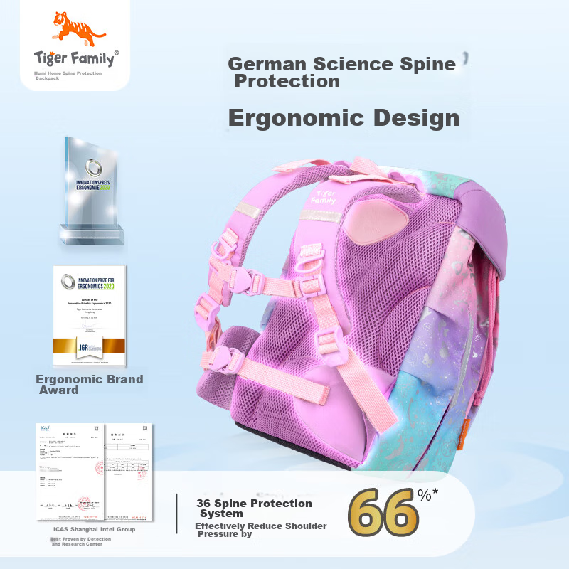 TigerFamily Tiger Rice Family Schoolbag for Primary School Students Grades 1-3,...