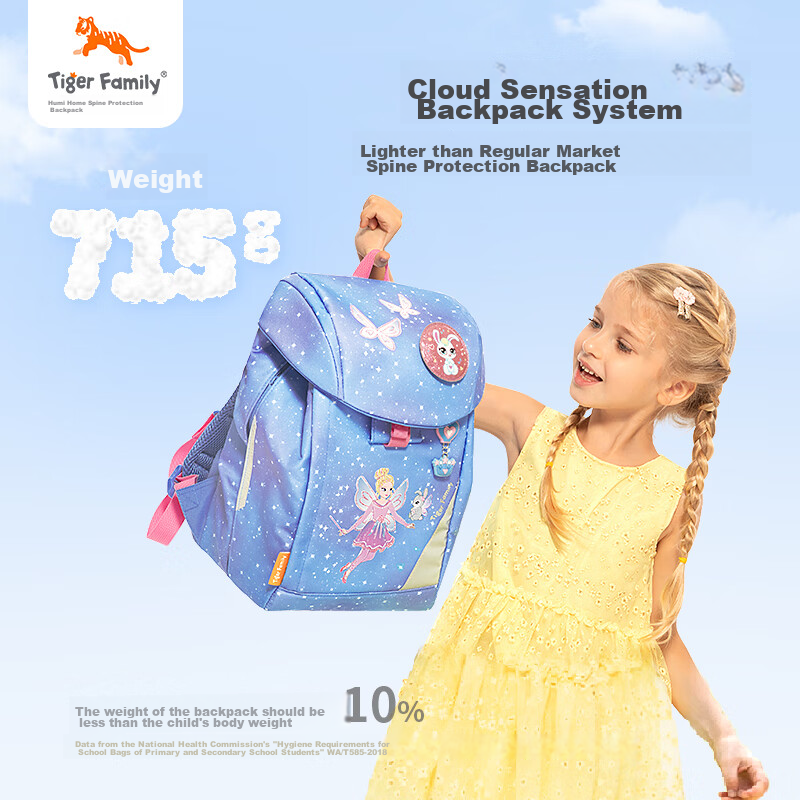 TigerFamily Tiger Rice Family Schoolbag for Primary School Students Grades 1-3,...