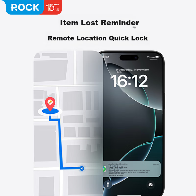 ROCK Apple Certified Airtag Locator Tracker Anti-lost Device Wireless Precision...