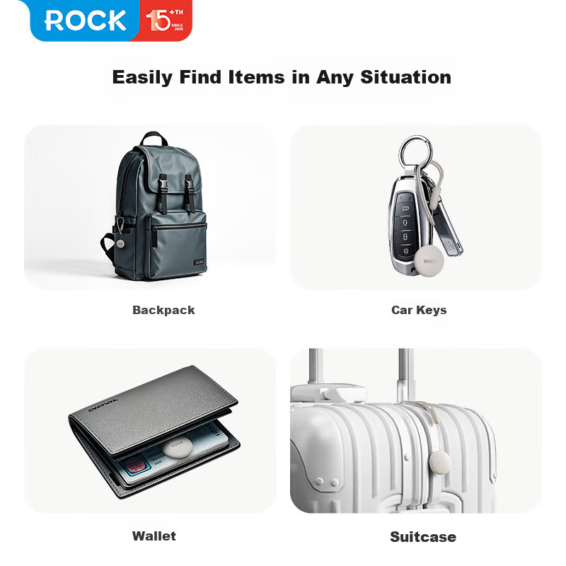ROCK Apple Certified Airtag Locator Tracker Anti-lost Device Wireless Precision...