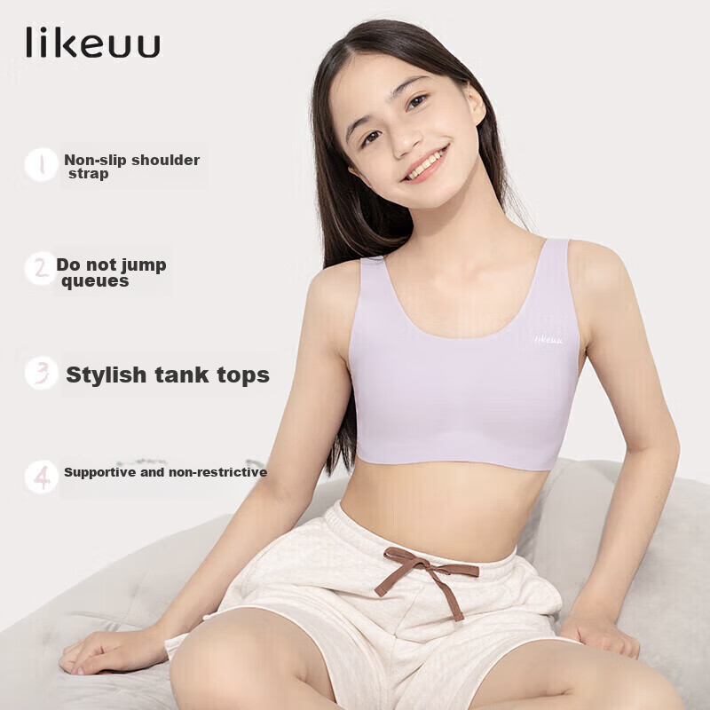 Ubras Back-To Season, Girls' Bra, One-Size Underwear, for Developing Girls, Ligh...