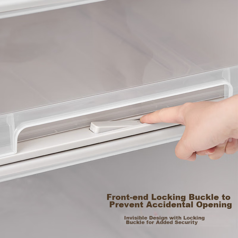 TENMA Large Clothing Drawer Storage Box, 53.5 Liters, Transparent Visible Drawer...