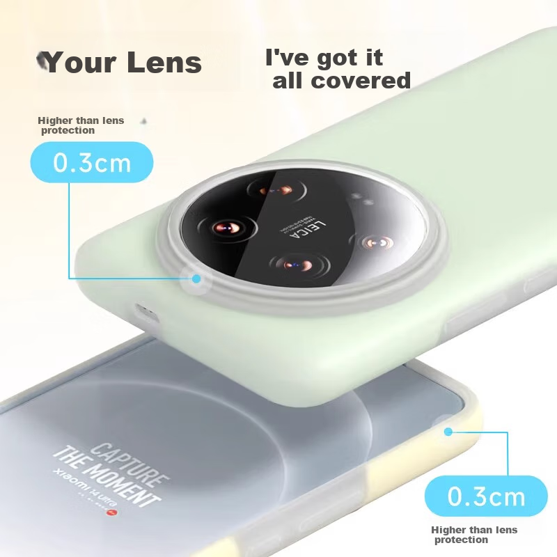 Smorss Jelly White Soft Case for Xiaomi 14 Ultra, Liquid Silicone Full Body Prot...