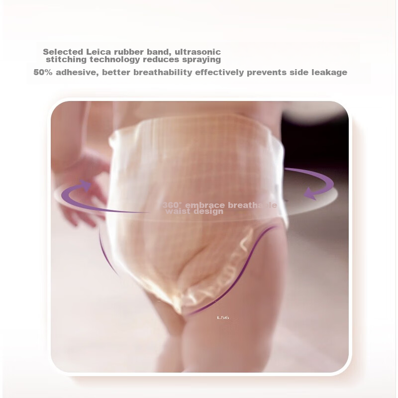 Ailei Zero-Touch Diapers NB 66 Pieces (0-5kg), Baby Diapers, Ultra-Thin And Brea...