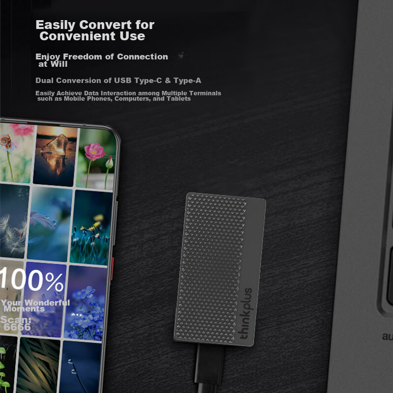 ThinkPlus Lenovo 512GB Portable SSD, Transfer Speed 2100MB/s, High-Speed Compute...