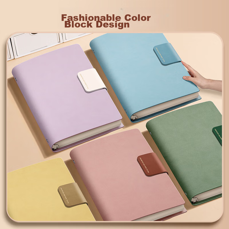 Ujia A4 Loose-leaf Notebook High Appearance Value Simple Soft Leather Thick Hori...