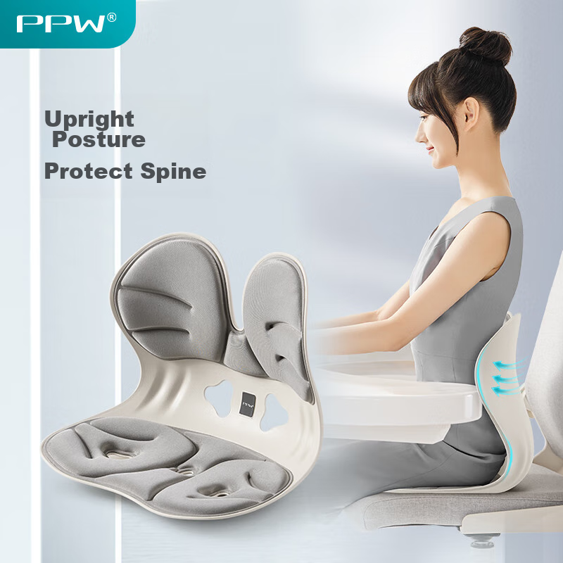PPW Lumbar Support Cushion, Ergonomic Posture Chair, Office Long-Sitting, Studen...