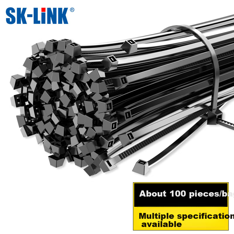 SK-LINK Nylon Cable Ties Self-Locking Small Size Cable Management Straps for Bun...