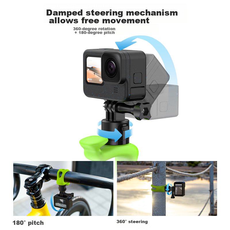 TELESIN Quick-Release Elastic Handle Clamp for DJI Action 4/5 Pro, Flexible Brac...