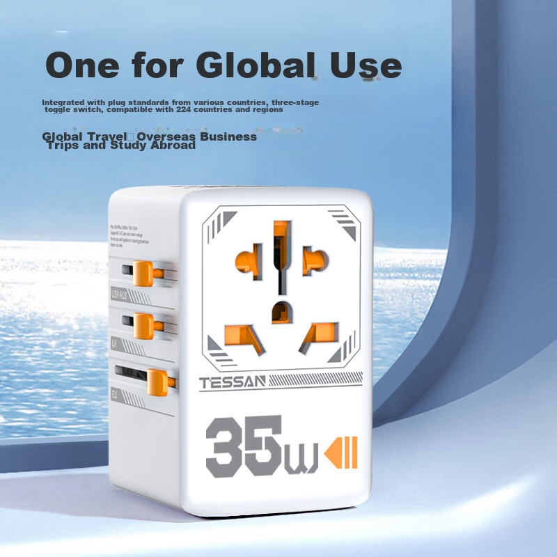 TESSAN PD35W Fast Charging Travel Adapter for International Trips / Multi-Countr...