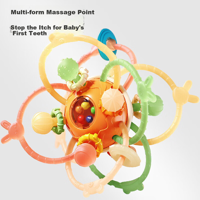 Aibeilu Manhattan Hand Grasping Ball Teether Baby Oral Stage 0-3-6 Months Edible...