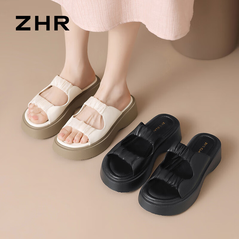 ZHR Women's Slippers, Summer Thick-Soled, Chanel-Style Versatile Outdoor Shoes,...