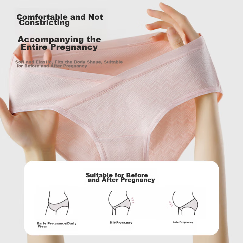 Aibao Maternity Underwear, Low-Rise, Pure Cotton Crotch, Antibacterial, Postpart...