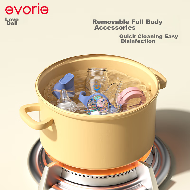 Evorie Baby Bottle, Wide Neck with Double Handles And Gravity Ball, Tritan Bottl...