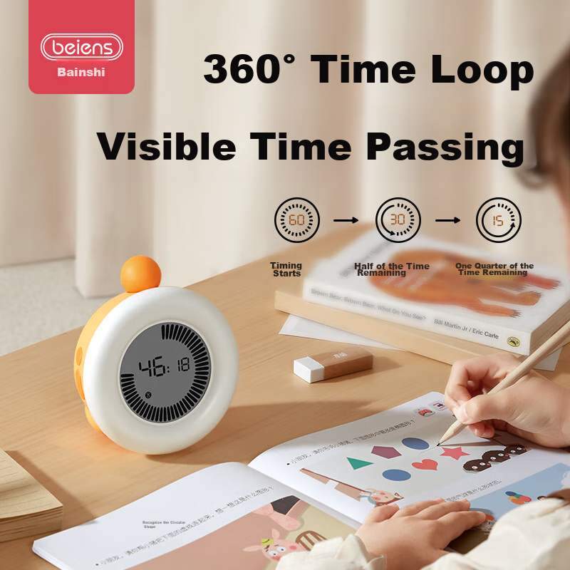 Beinshi Timer, Time Management Tool, Visual Aid for Children's Homework And Stud...